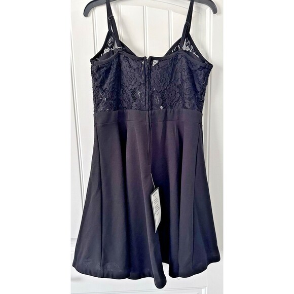 City Studios Women Juniors' Lace Corset-Top Mini Dress Black 14W - Picture 7 of 9